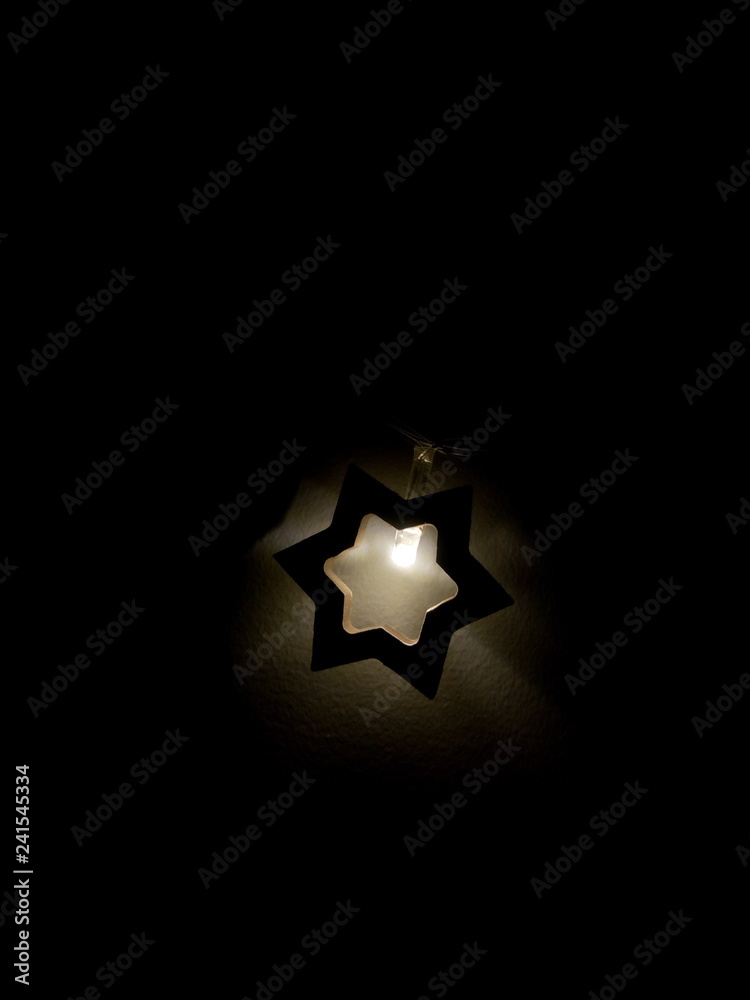 star on black background