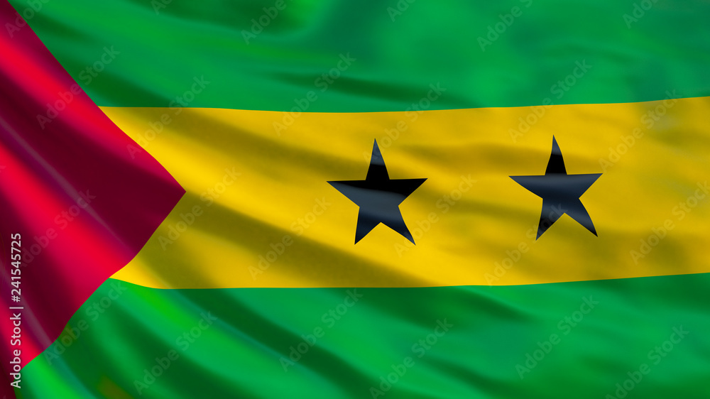 Sao Tome and Principe flag. 3d illustration Sao Tome and Principe flag. 3d illustration