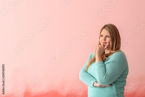 Beautiful plus size girl on...