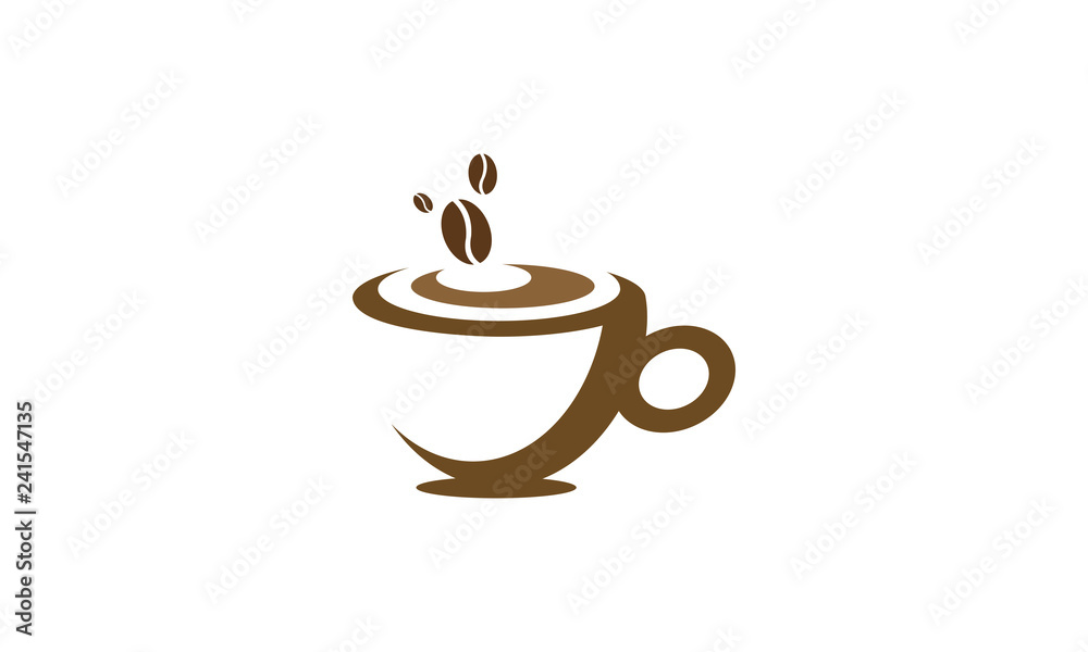 hot coffee cup vector logo