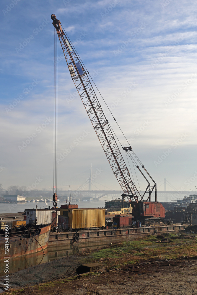Crane at Barge Construction