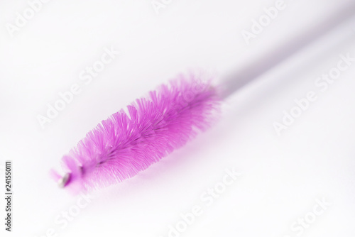 Brushes and tools for building and caring for eyelashes. On a white background. Materials for eyelash extension. Brushes, accessories for eyelash extensions.