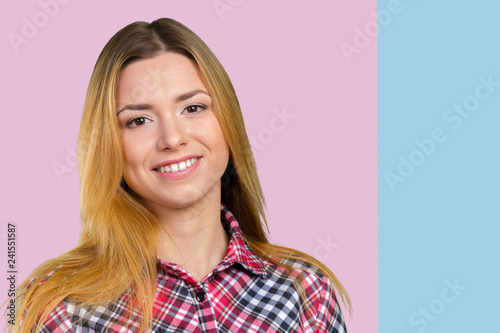 Portrait of happy smiling young beautiful woman © fotofabrika