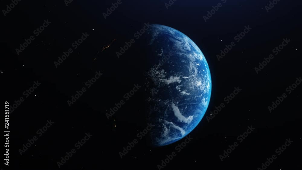 Realistic Earth loop from space Realistic Earth loop from space