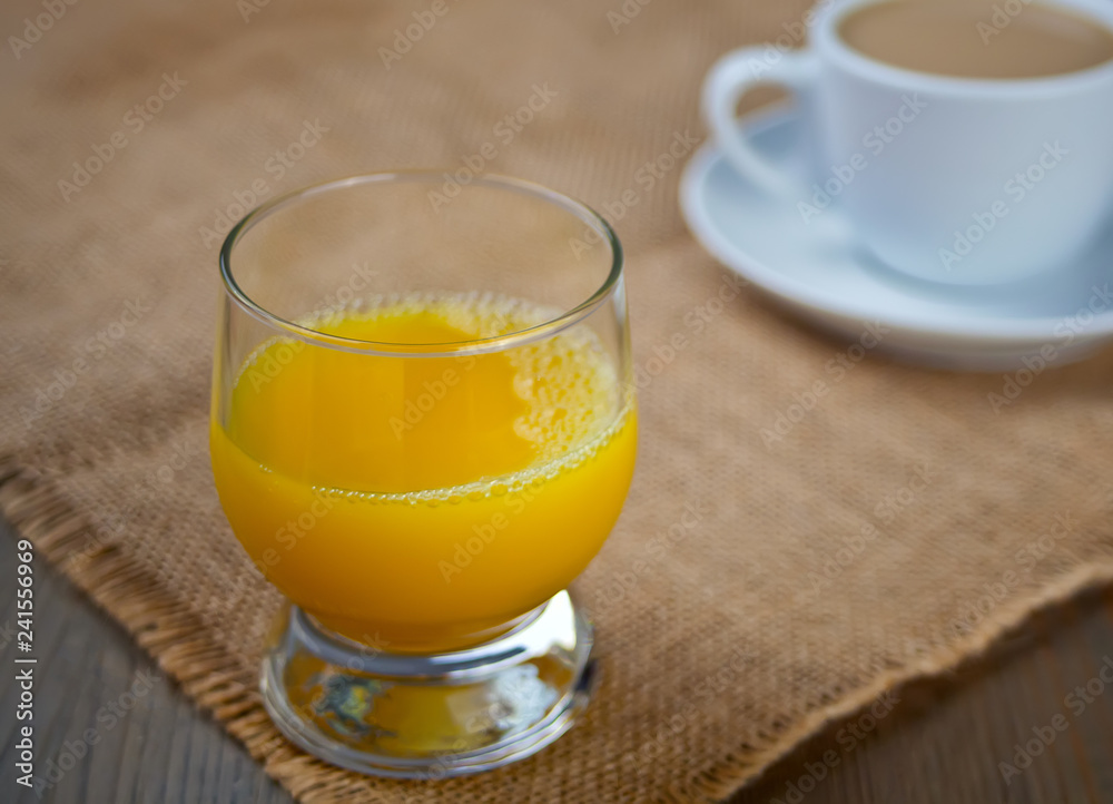 breakfast with cup of coffee and orange juice breakfast with cup of coffee and orange juice
