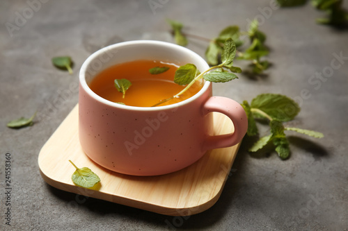 Cup of tea for weight loss on table