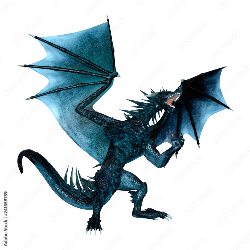 3D Rendering Fairy Tale Dragon on White 3D Rendering Fairy Tale Dragon on White