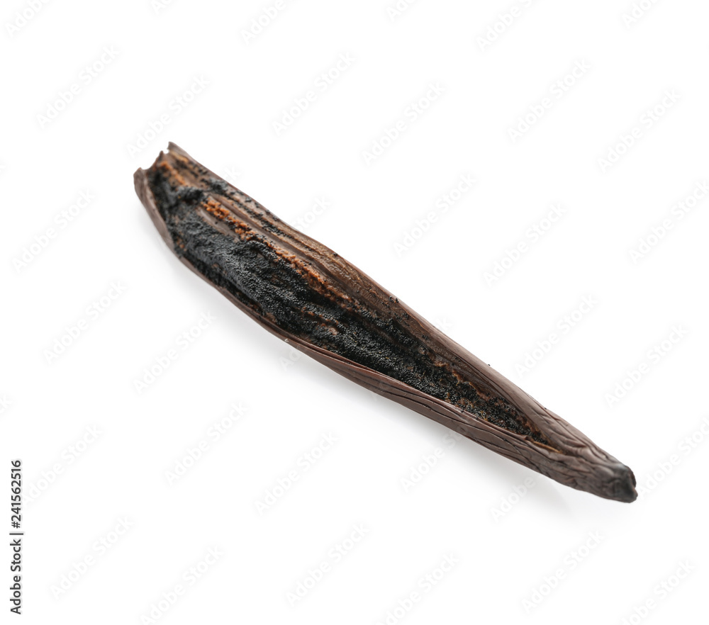 Obraz premium Aromatic vanilla pod on white background