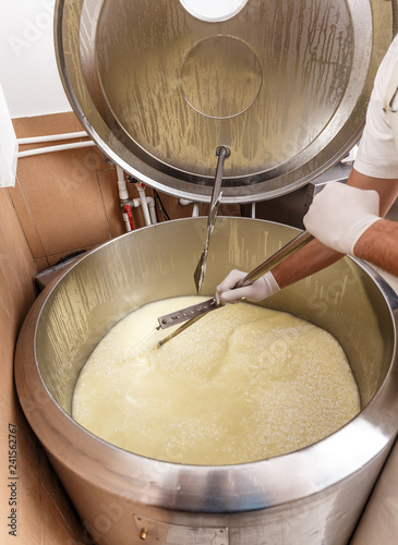 Fotografie Production of cheese
