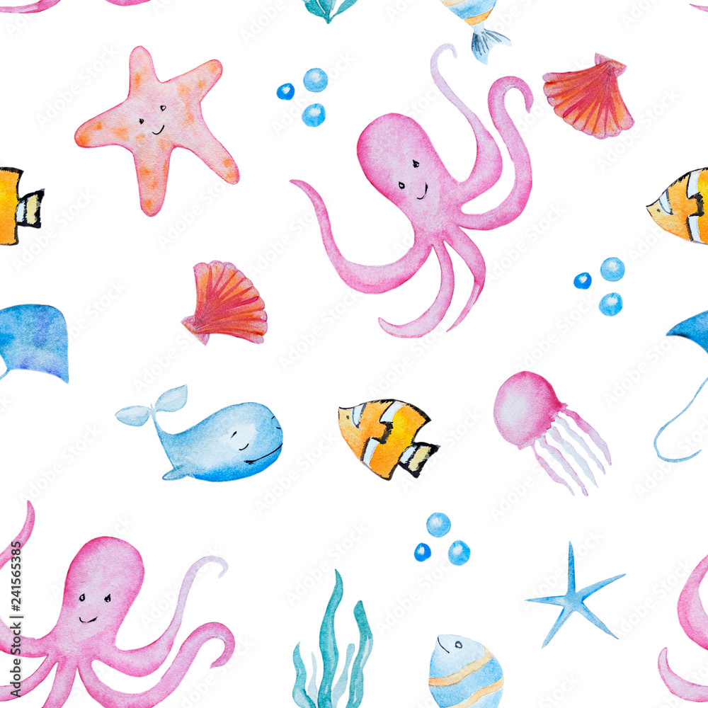 Fototapeta premium sea life pattern