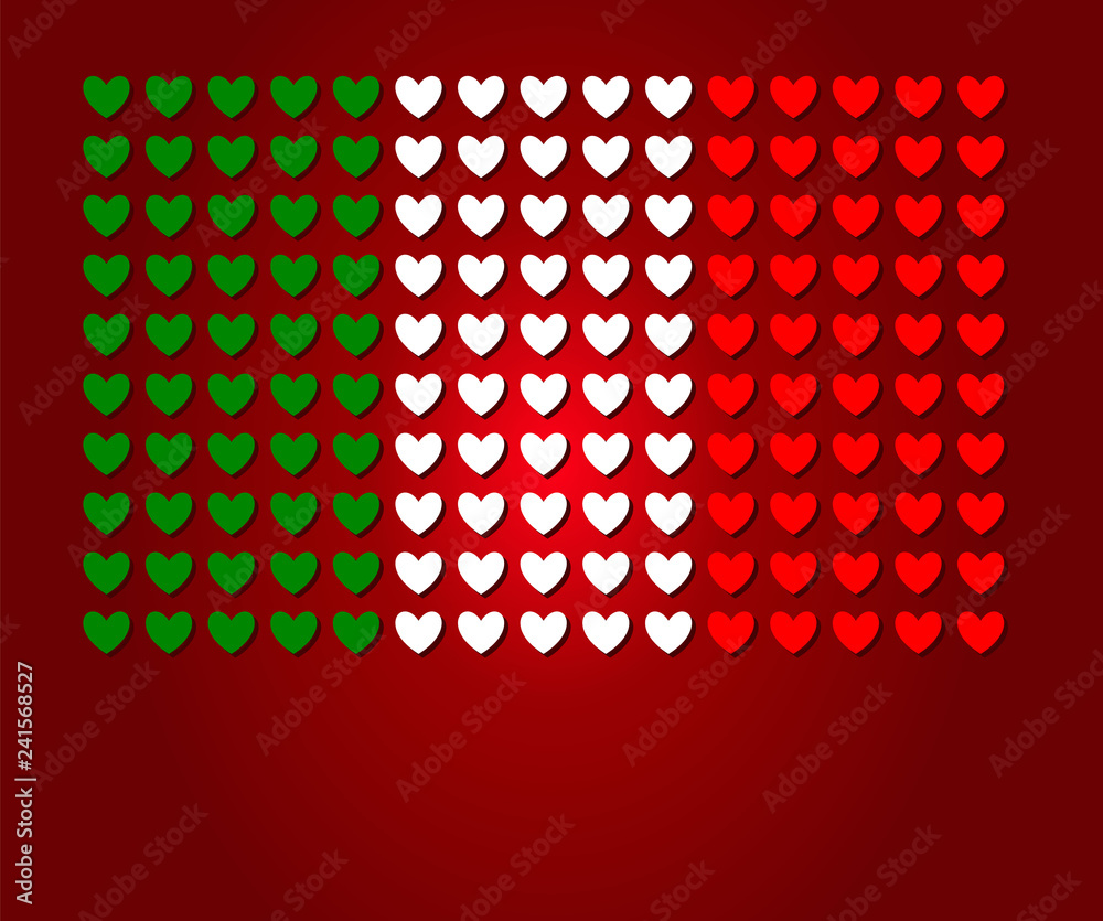 Heart Italy flag Love concept design Heart Italy flag Love concept design
