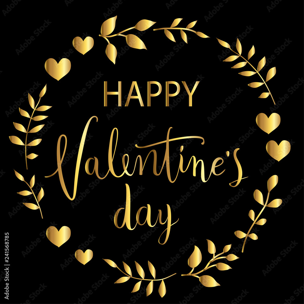 Fototapeta Happy Valentines Day card. Perfect for holiday. Flat stylish design. Vector illustration.