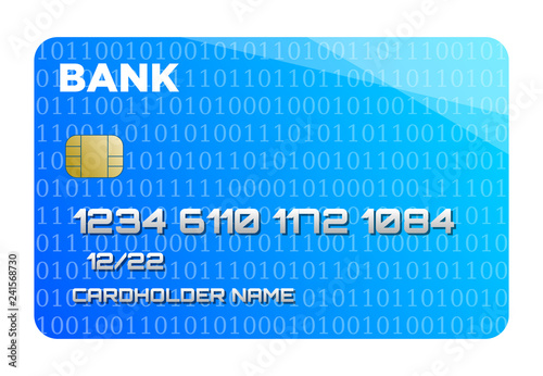 Credit card with binary code