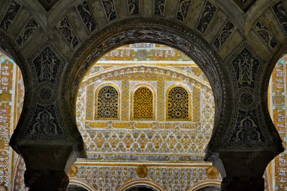 Detail of the Alcazar palace in Seville, Spain