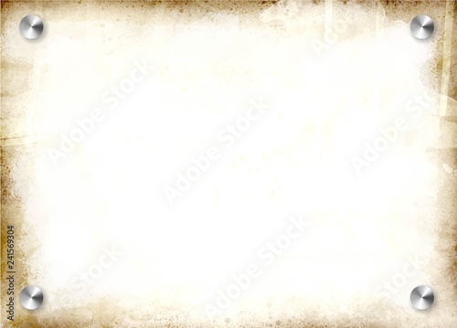 Vintage, retro metal board with nails vector template