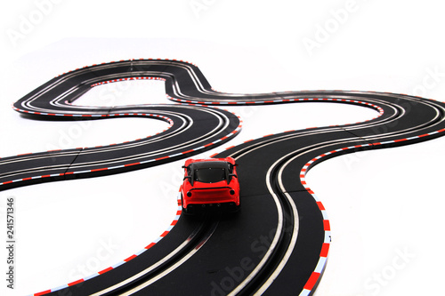 track race transportation toy isolated