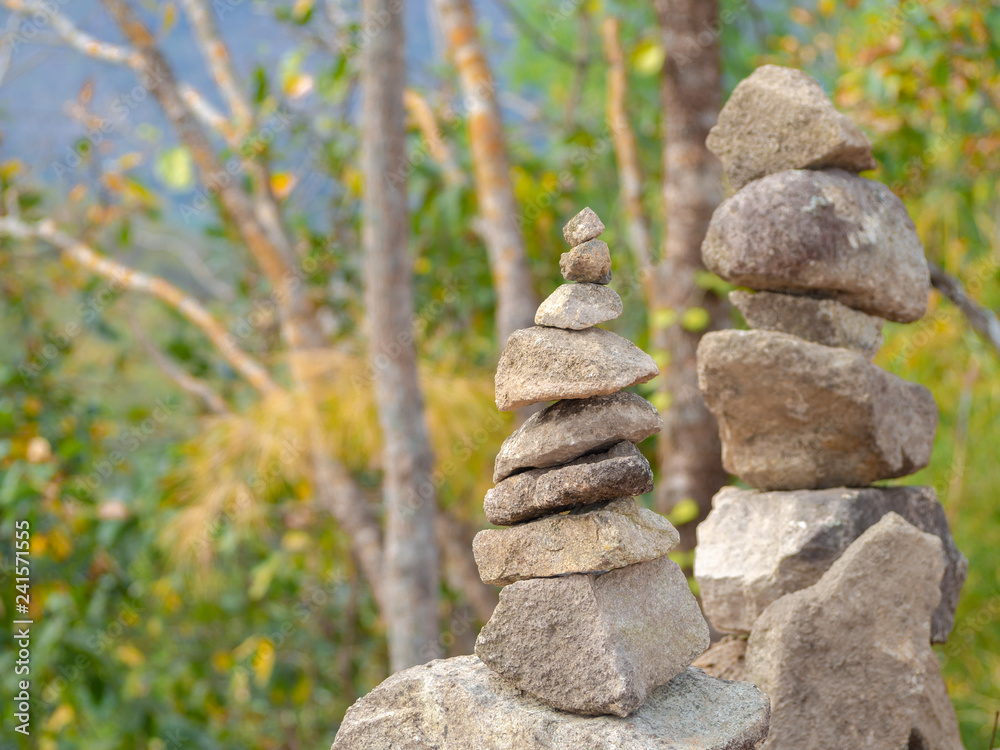 Pebble stack on the mountain with copy space and beautiful. Concentration and relaxation concept. Pebble stack on the mountain with copy space and beautiful. Concentration and relaxation concept.