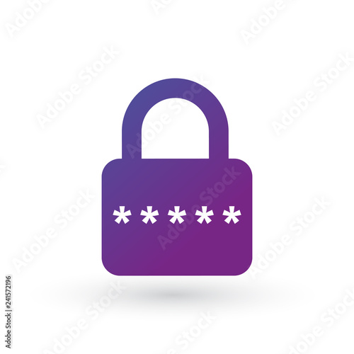 Pin code and lock. Simple icon. Password protected. vector illustration isolated on white background.