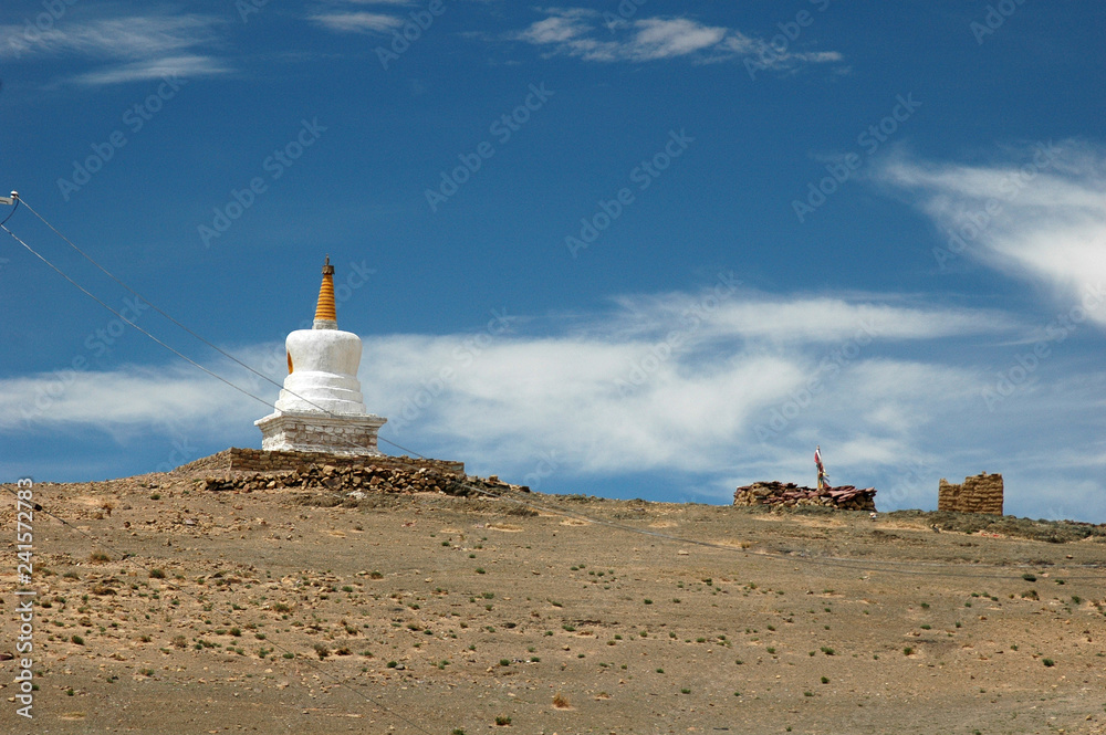 Little white stupa in Tibet, China