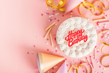 Party birthday background with cake