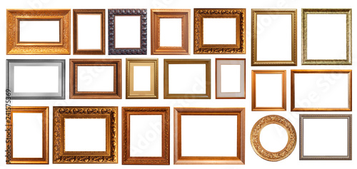 Vintage frames, pictures isolated.