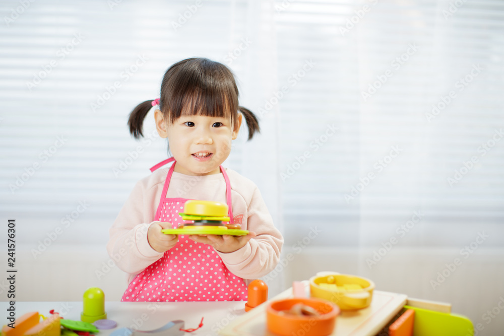 toddler baby girl pretend play food preparing toddler baby girl pretend play food preparing