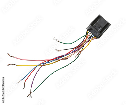 фотографія Jumper wire plug (with clipping path) isolated on white background