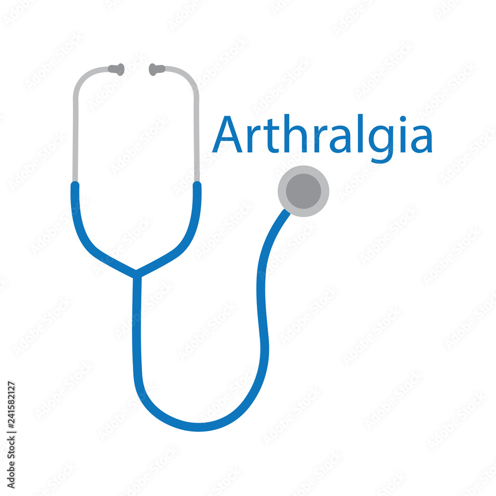 Arthralgia word and stethoscope icon- vector illustration Arthralgia word and stethoscope icon- vector illustration