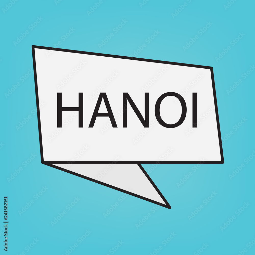 Hanoi word on a sticker- vector illustration