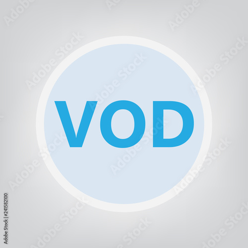 VOD (Video On Demand) acronym- vector illustration