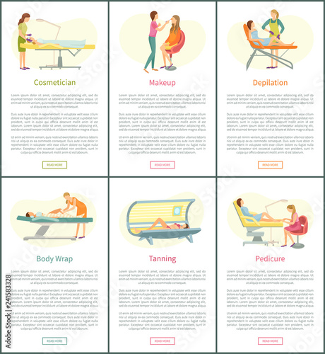 Cosmetician and Makeup Visagiste Posters Vector