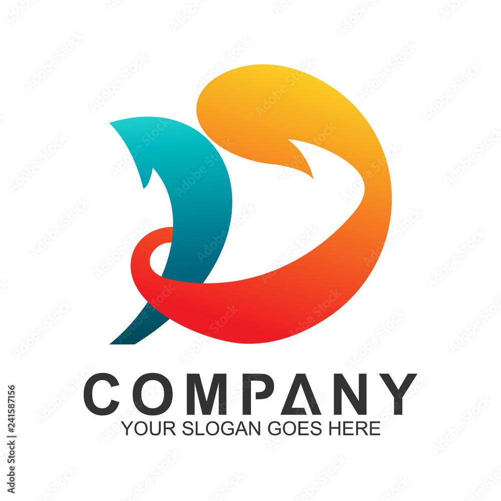 Obraz premium abstract letter D logo design template