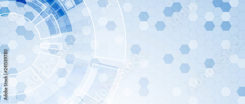 Abstract blue hexagon futuristic background for design works.