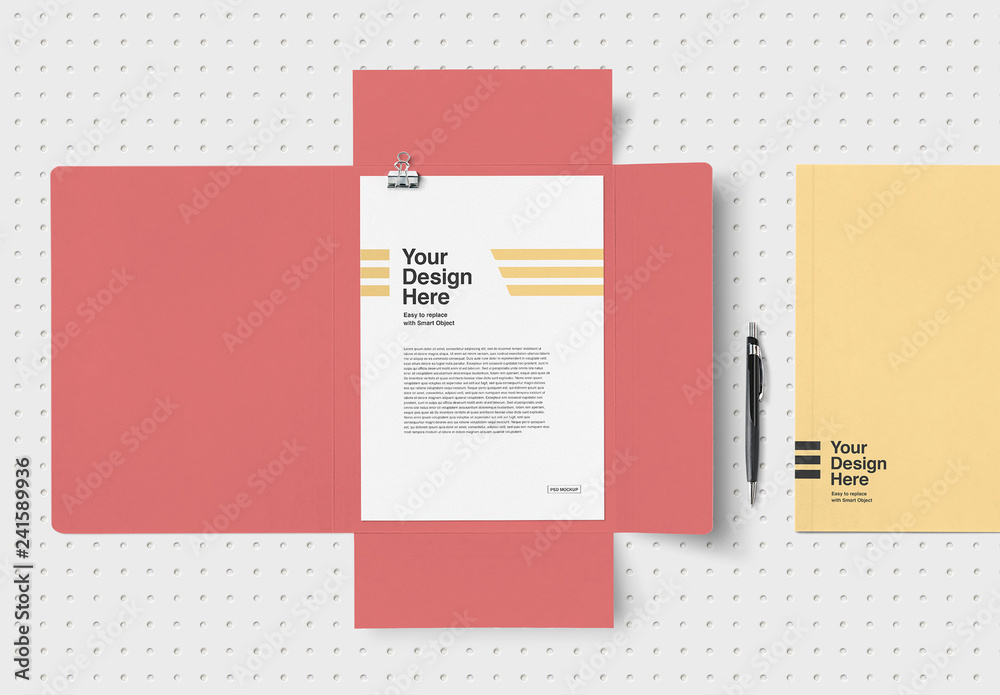 3 Flap Folder and Letterhead Mockup Stock Template | Adobe Stock