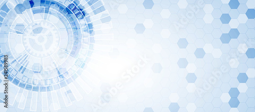 Abstract blue hexagon futuristic background for design works.