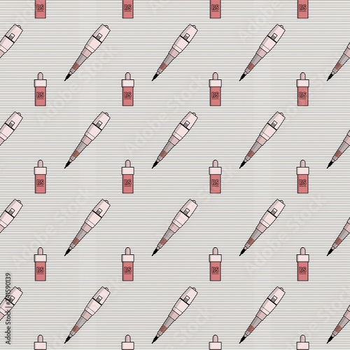 Vector simple pattern of equipment for permanent make-up. Used for backgrounds on the site, business cards, wallpaper