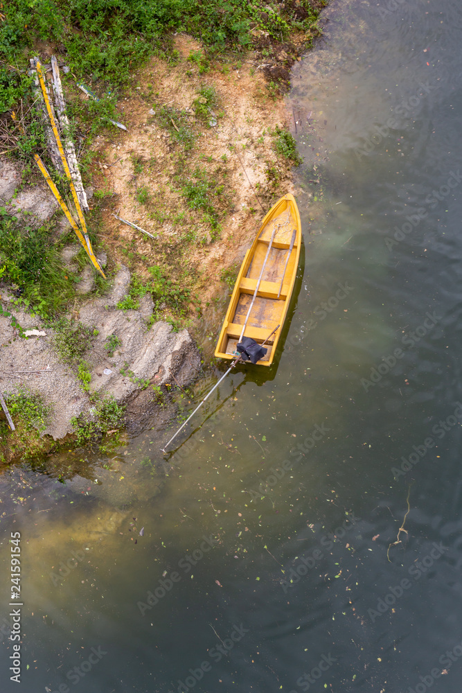 Drone view of a fish boat