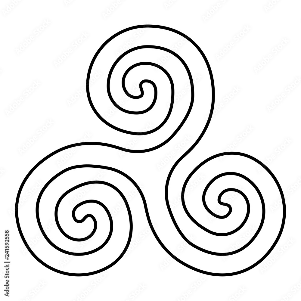 Triskelion or triskele symbol sign icon black color vector illustration