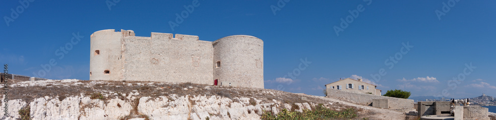 Panoramic view of If Castle, Marseille, France.
