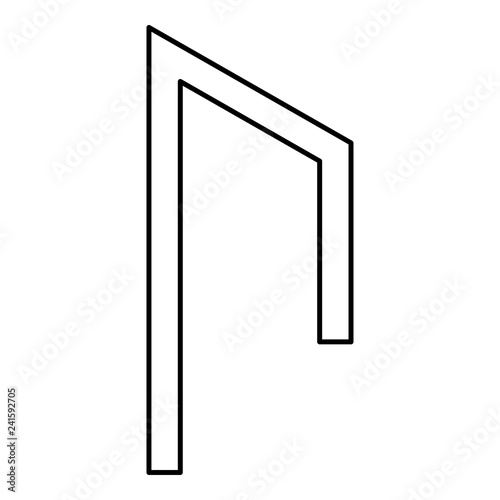 Rune Uruz Urus aurochs power icon black color vector illustration flat style image