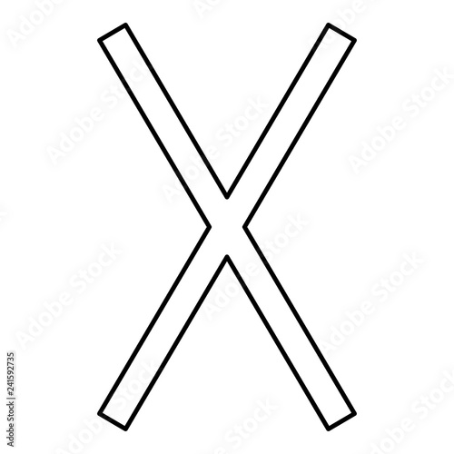 Gebo rune Gift talent sign icon black color vector illustration flat style image