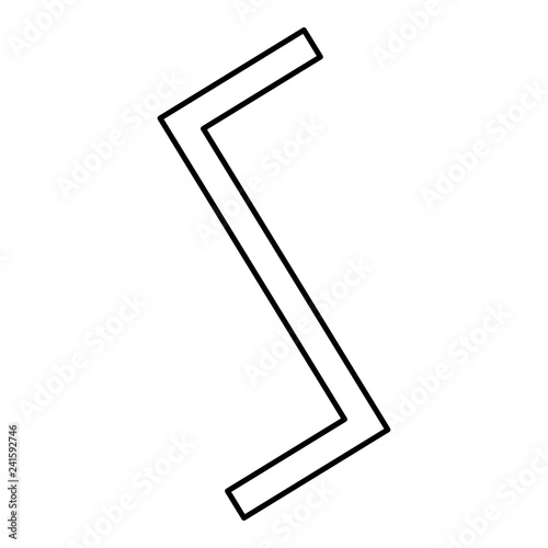 Sowull rune sol sun symbol icon black color vector illustration flat style image