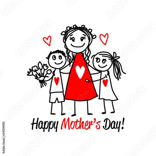 Happy mother's day. Greeting card design