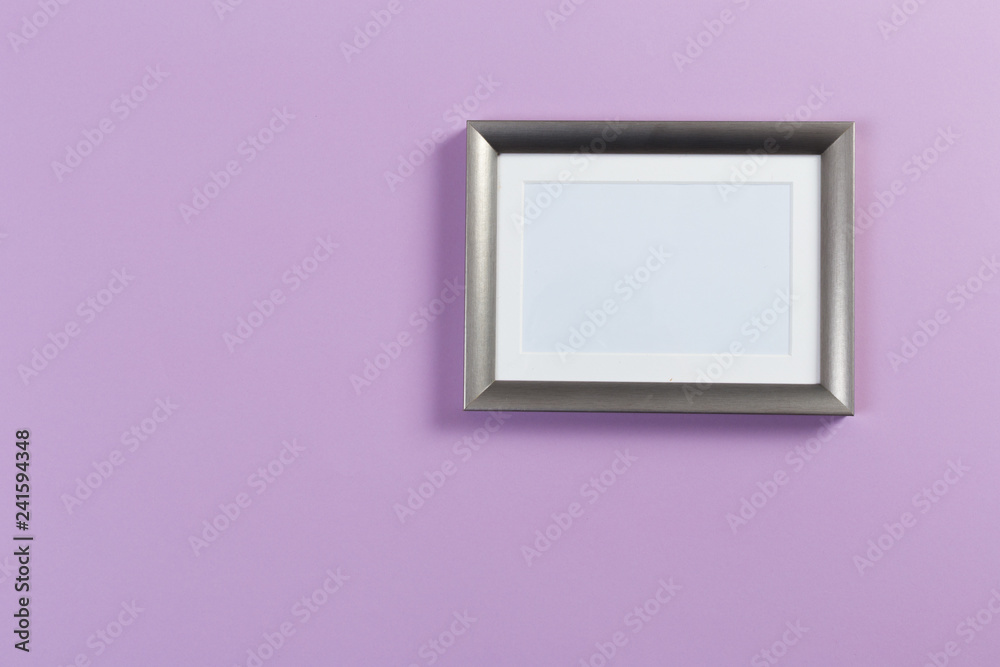 silver frame on pink and violet background silver frame on pink and violet background