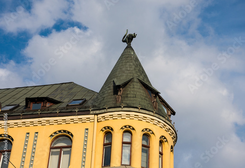 The Cat House (Kaku nams). Art Nouveau building. Riga, Latvia