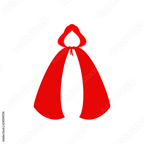 Red cloaks Template isolated. Little Red Riding Hood clothes