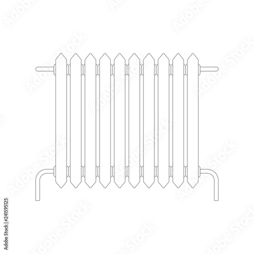 Heating radiator isolated. metal radiator heating systems