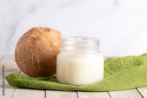 Canning Jar of Solidified Coconut Oil A Healthy Alternative to Vegetable Oils