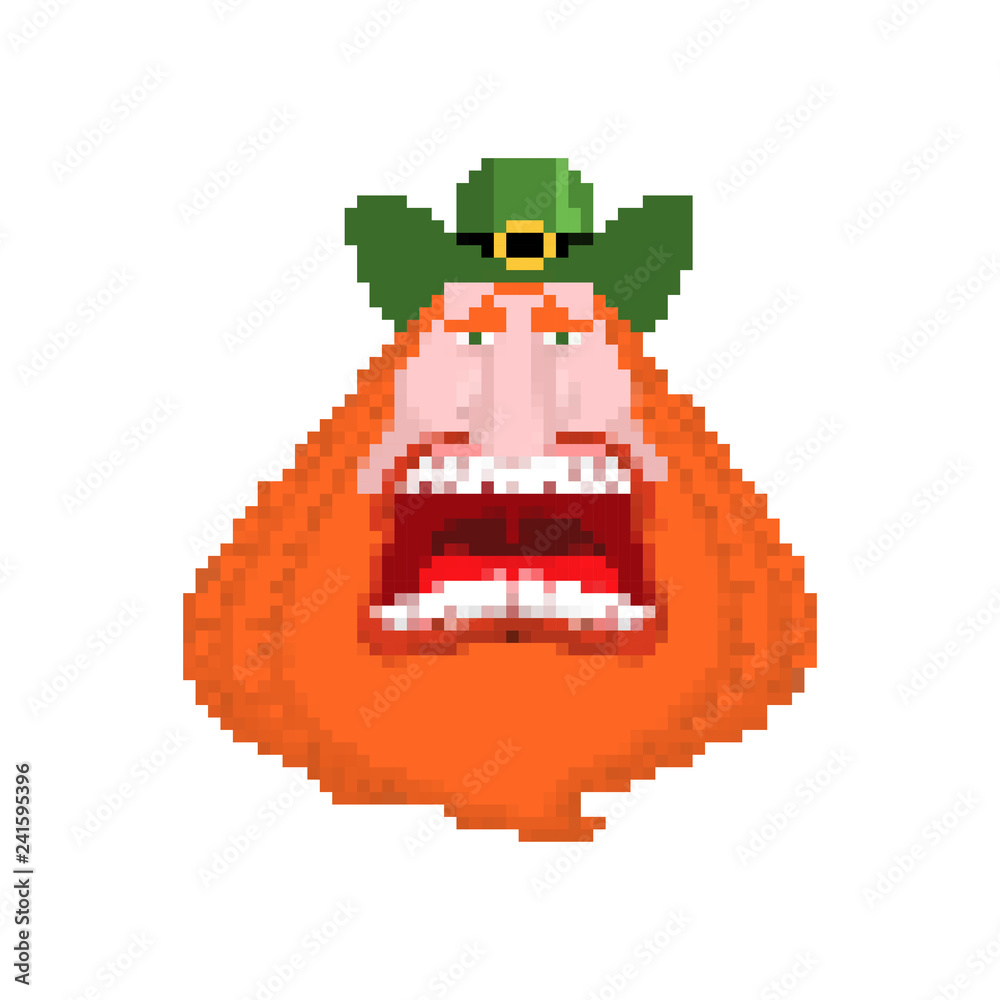 Leprechaun face pixel art. 8bit. Holiday of Ireland. St.Patrick 's Day. Traditional Irish holiday Leprechaun face pixel art. 8bit. Holiday of Ireland. St.Patrick 's Day. Traditional Irish holiday