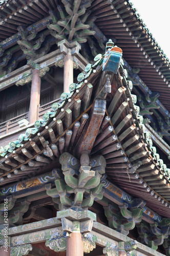 Particolare di antico tetto cinese